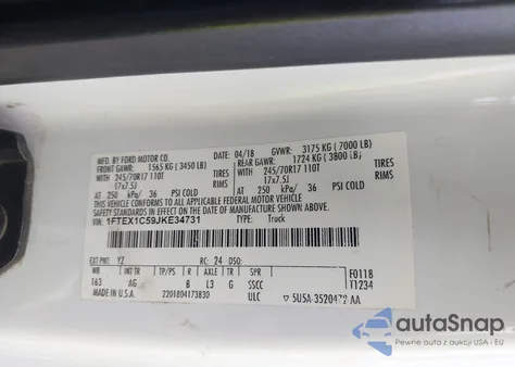 2018 Ford F-150 Xl from USA, damaged, VIN 1FTEX1C59JKE34731